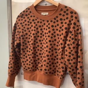 Madewell Pleat-Sleeve Sweatshirt in Leopard Dot